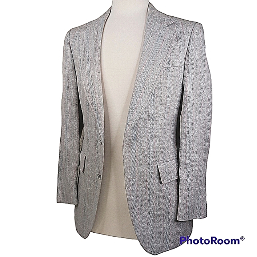 ADAM'S ROW by Richman Gray Sport Coat Suit Jacket 36R Raw Silk